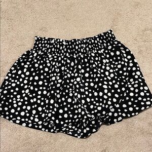 LA MIEL Black and White Polka Dot Women's Skort